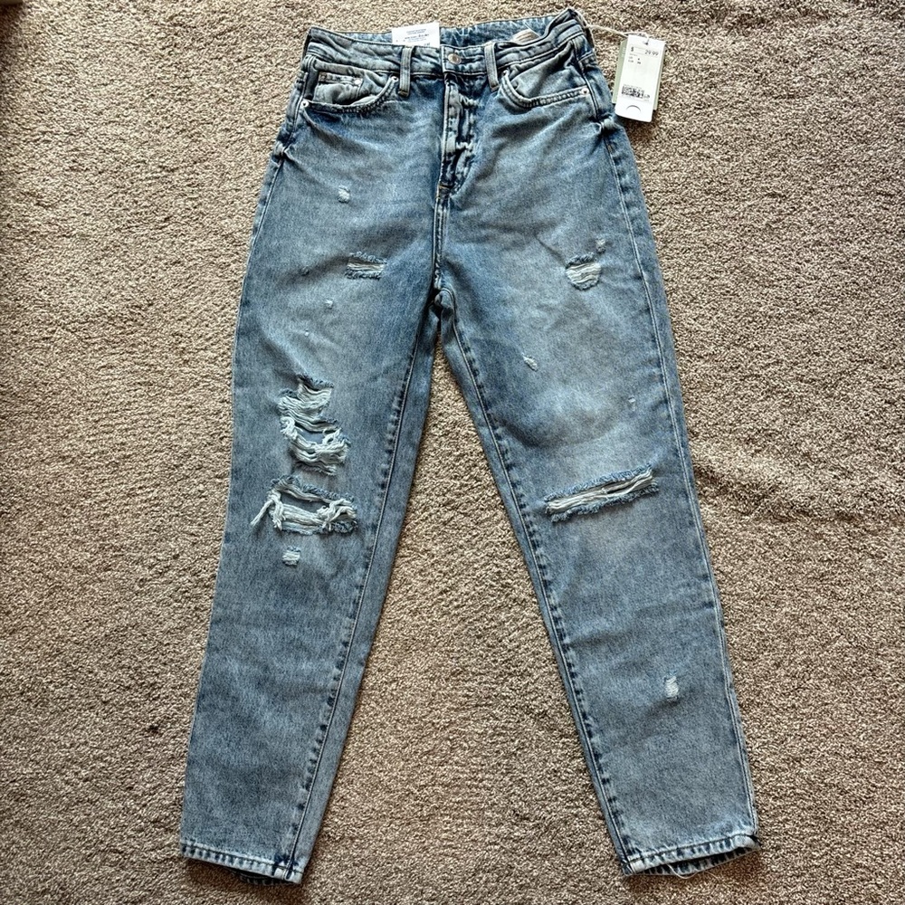 H&M Light Blue Distressed Boyfriend Jeans